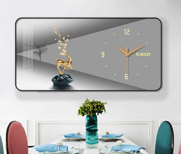 FINAL Rectangular Landscape Crystal Porcelain Clock Wall Hanging