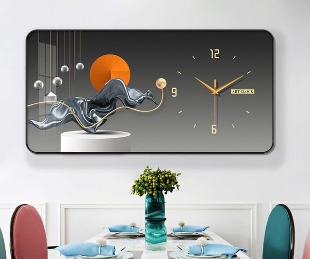 FINAL Rectangular Landscape Crystal Porcelain Clock Wall Hanging