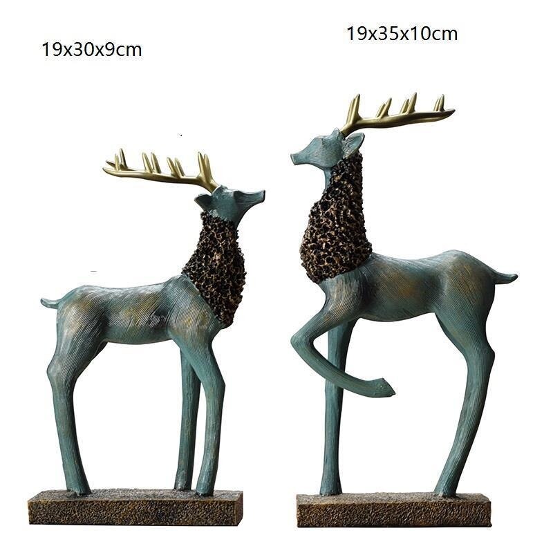 Standing Disk - Decorative Standing Disk with Modern Luxury Lucky Deer Resin Set