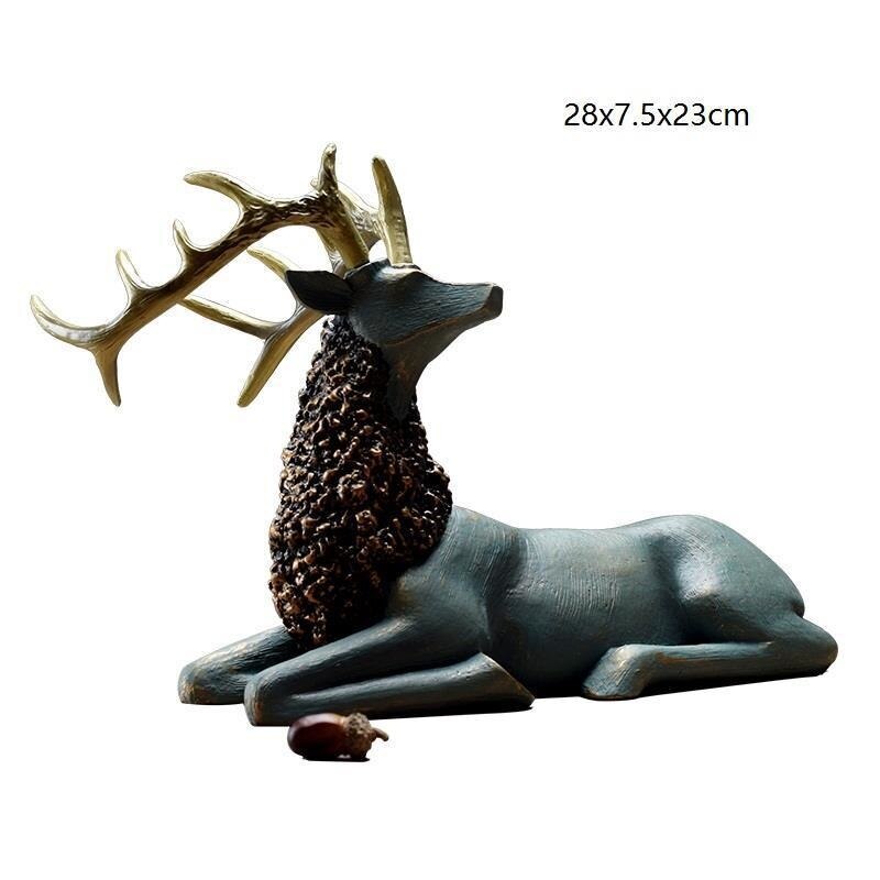 Standing Disk - Decorative Standing Disk with Modern Luxury Lucky Deer Resin Set