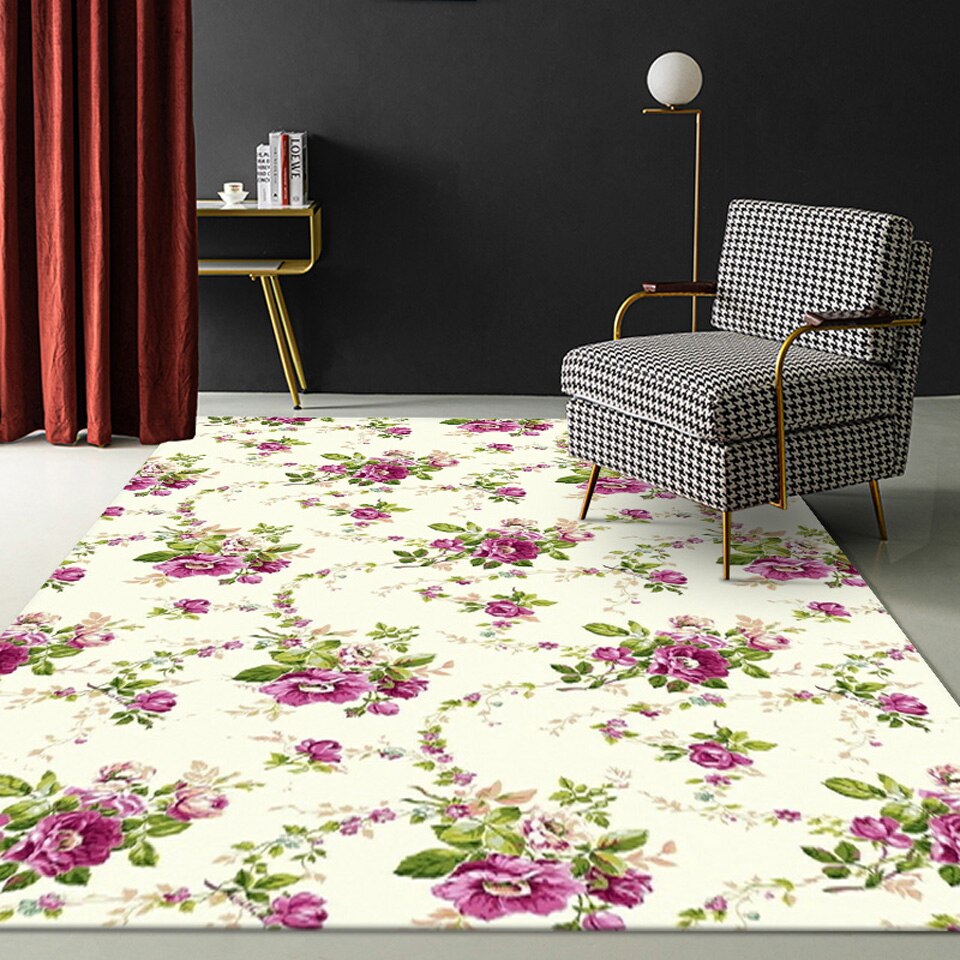 Living Room Designer Carpets - Yellow flower designs