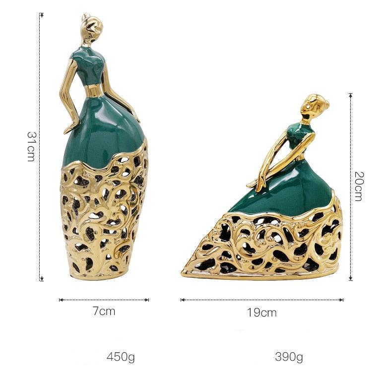 Matching Designs - Green and Gold Creative Crafts vase ornaments