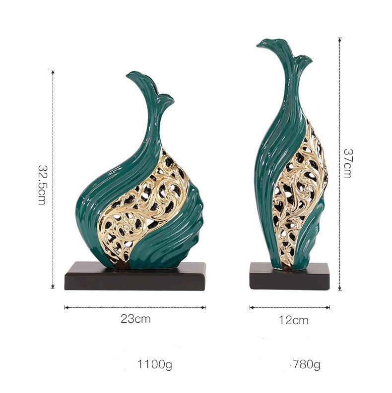 Matching Designs - Green and Gold Creative Crafts vase ornaments