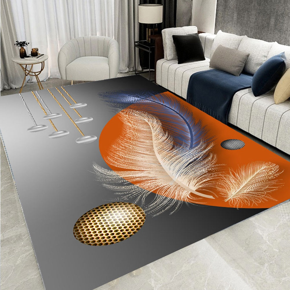 Living Room Designer Carpets - Feather designs