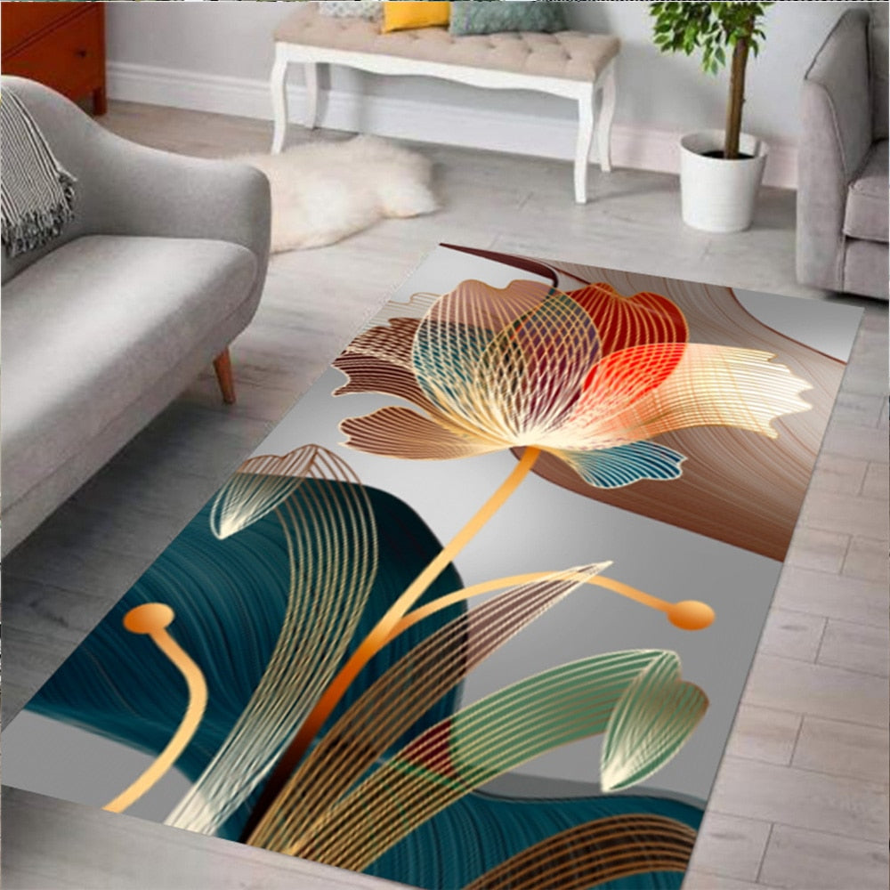 Living Room Designer Carpets - Flower designs