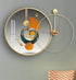 Circle Metal Clock and Circle Crystal Porcelain Wall Hanging