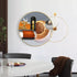 Circle Metal Clock and Circle Crystal Porcelain Wall Hanging