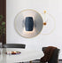 Circle Metal Clock and Circle Crystal Porcelain Wall Hanging