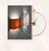 Circle Metal Clock and Rectangular Crystal Porcelain Wall Hanging