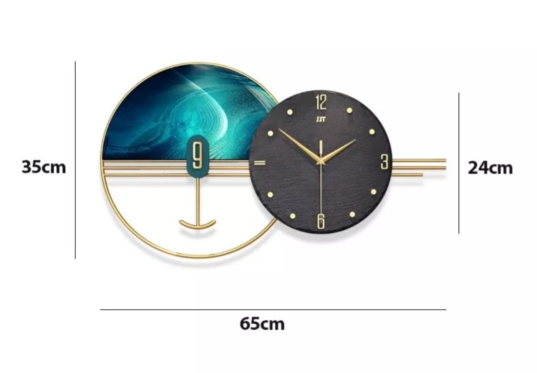 Clock Circle Crystal Porcelain Abstract Wall Hanging