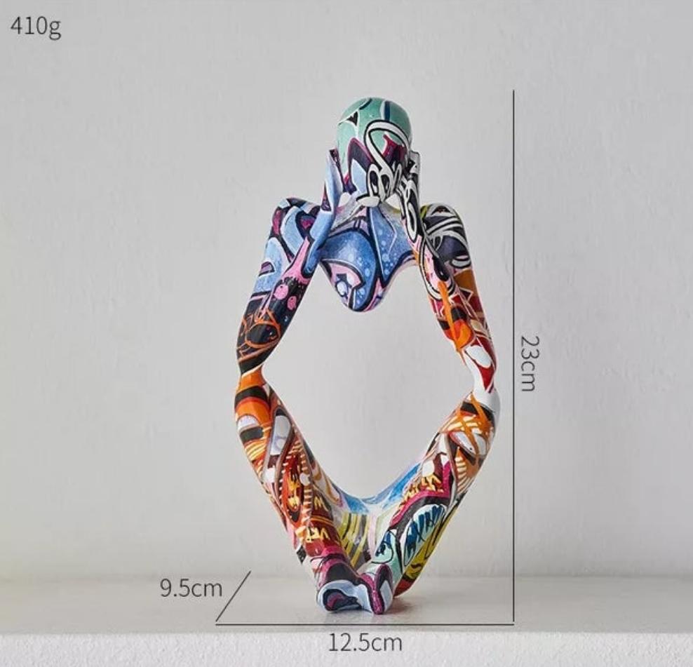 ??Graffiti Mini Sculptures (Size) - Minimalist Abstract Mini Graffiti Thinker Statue