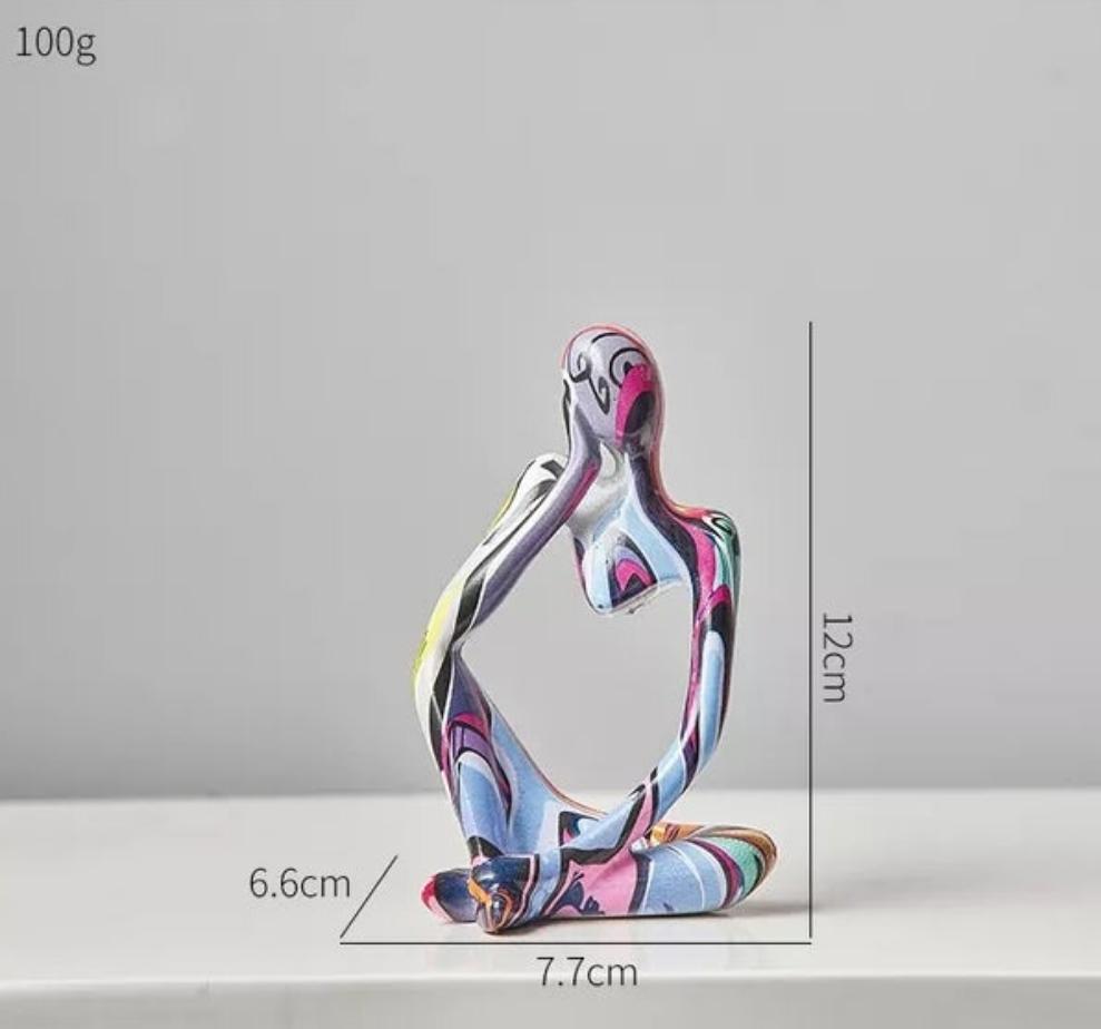 ??Graffiti Mini Sculptures (Size) - Minimalist Abstract Mini Graffiti Thinker Statue