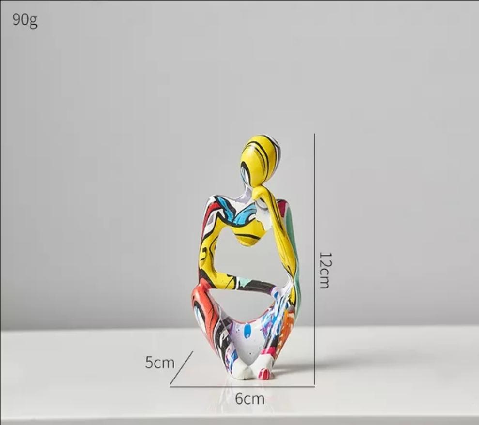 ??Graffiti Mini Sculptures (Size) - Minimalist Abstract Mini Graffiti Thinker Statue