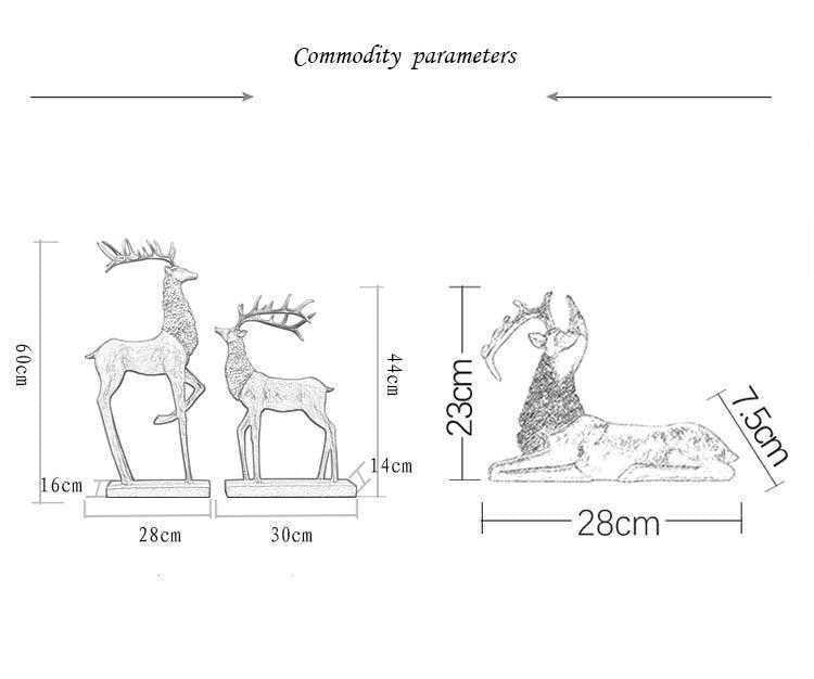 Standing Disk - Decorative Standing Disk with Modern Luxury Lucky Deer Resin Set