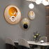 FINAL Different Size 3PC Circle Canvas / Crystal Porcelain / LED Wall Art Lamp Abstract Wall Hanging