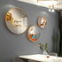 FINAL Different Size 3PC Circle Canvas / Crystal Porcelain / LED Wall Art Lamp Abstract Wall Hanging