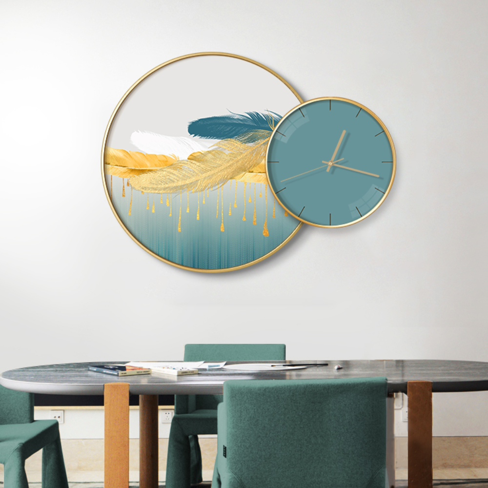 Clock Circle Crystal Porcelain Abstract Wall Hanging