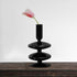 Candleholder -  Black Glass Flower Vase