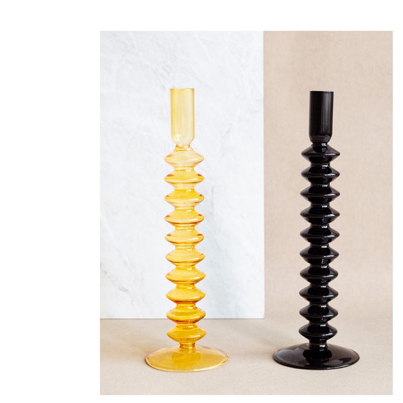 Candle Holders and Vase - Glass Candle Holder for Decorative Candlestick Holder and Flower Vase