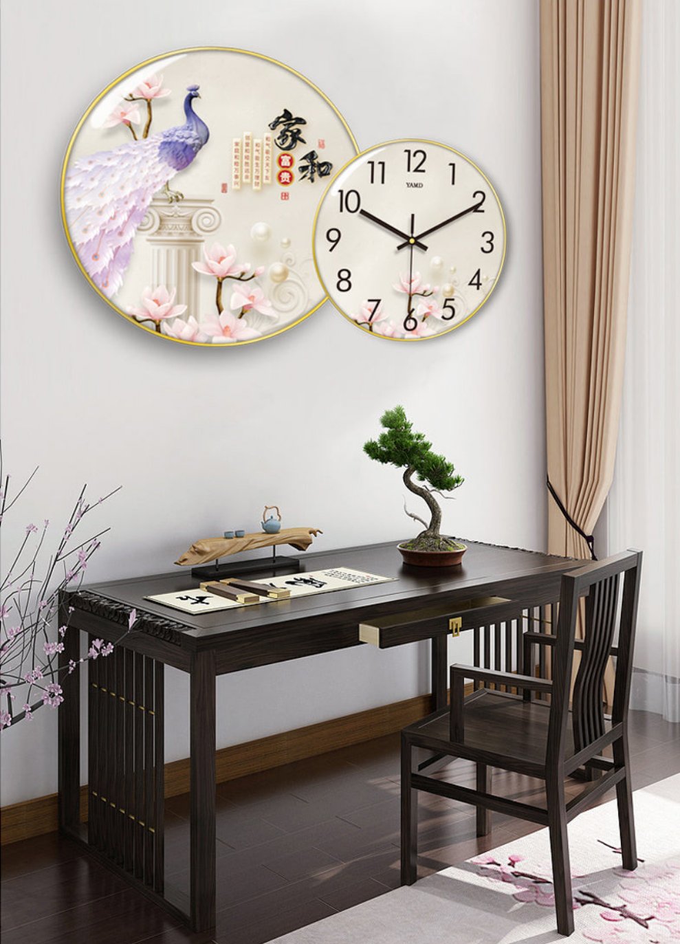 Clock Circle Crystal Porcelain Abstract Wall Hanging