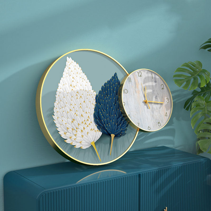 Clock Circle Crystal Porcelain Abstract Wall Hanging