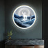 FINAL Single Circle Canvas / Crystal Porcelain / LED Wall Art Lamp Abstract Wall Hanging