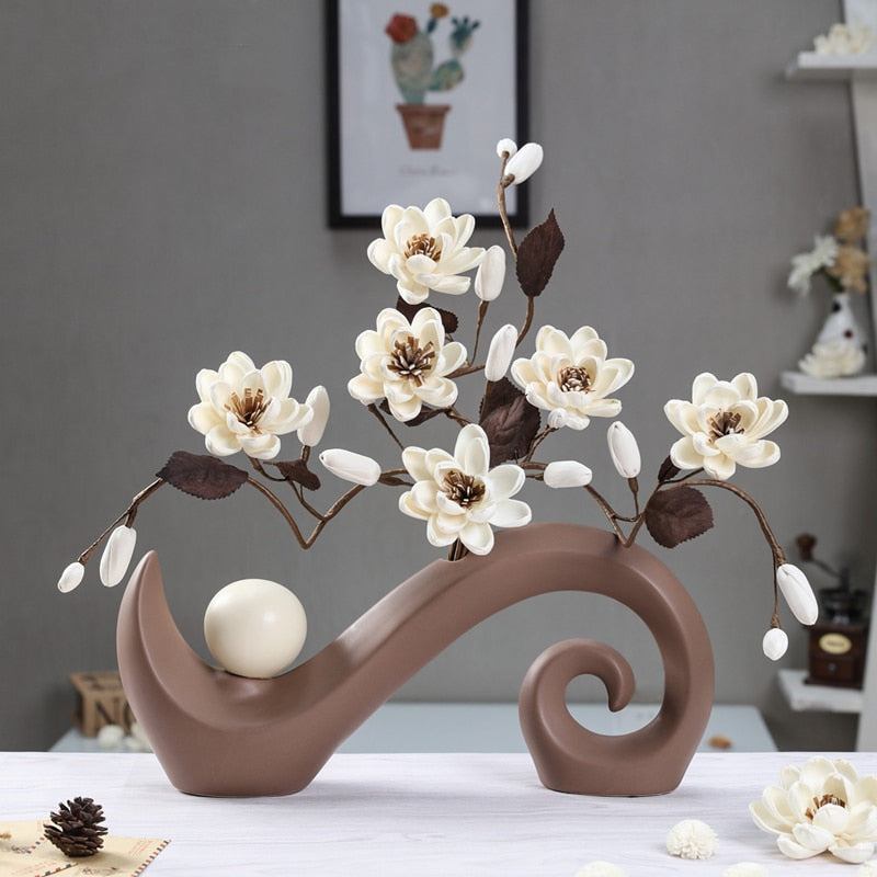 Ornament Vases - Creative Nordic Bedroom Floral Ornaments Vase