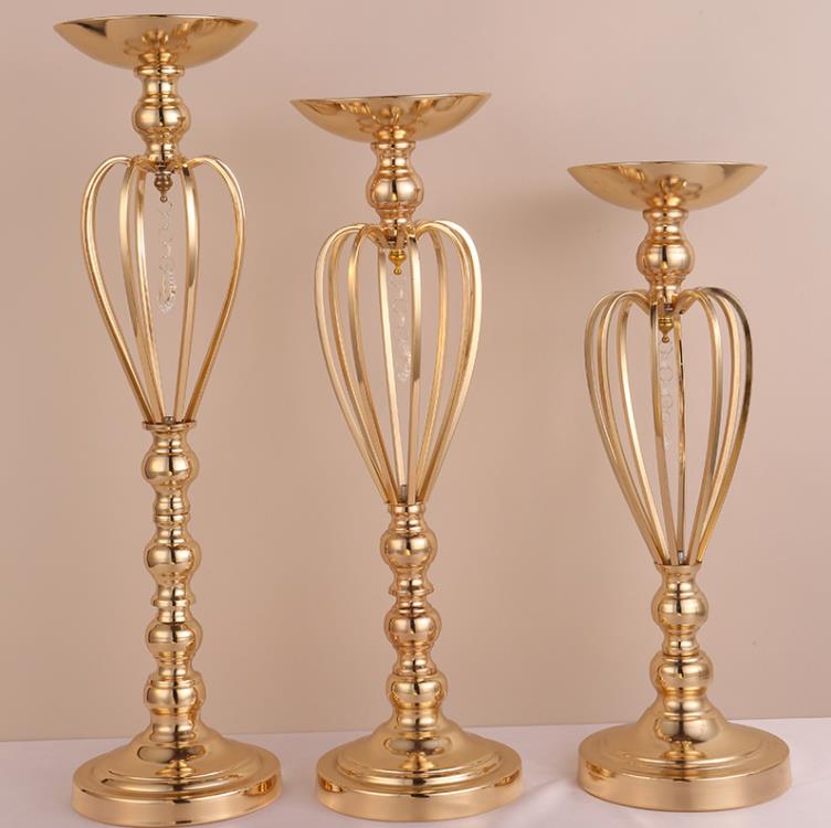 Candle Holders - Gold Candle Holders Flowers Vase Decoration