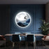 FINAL Single Circle Canvas / Crystal Porcelain / LED Wall Art Lamp Abstract Wall Hanging