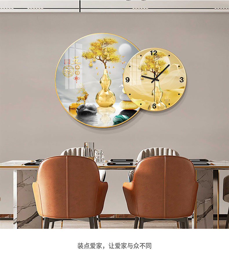 Clock Circle Crystal Porcelain Abstract Wall Hanging