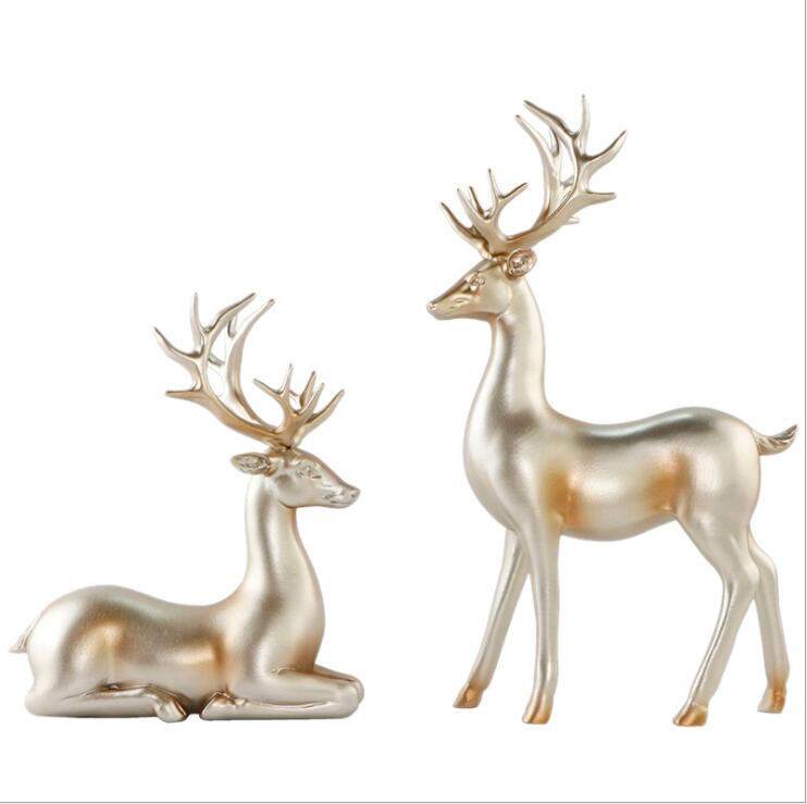 Standing Disk - Modern Luxury Resin Lucky Deer and Decorative Standing Disk Set