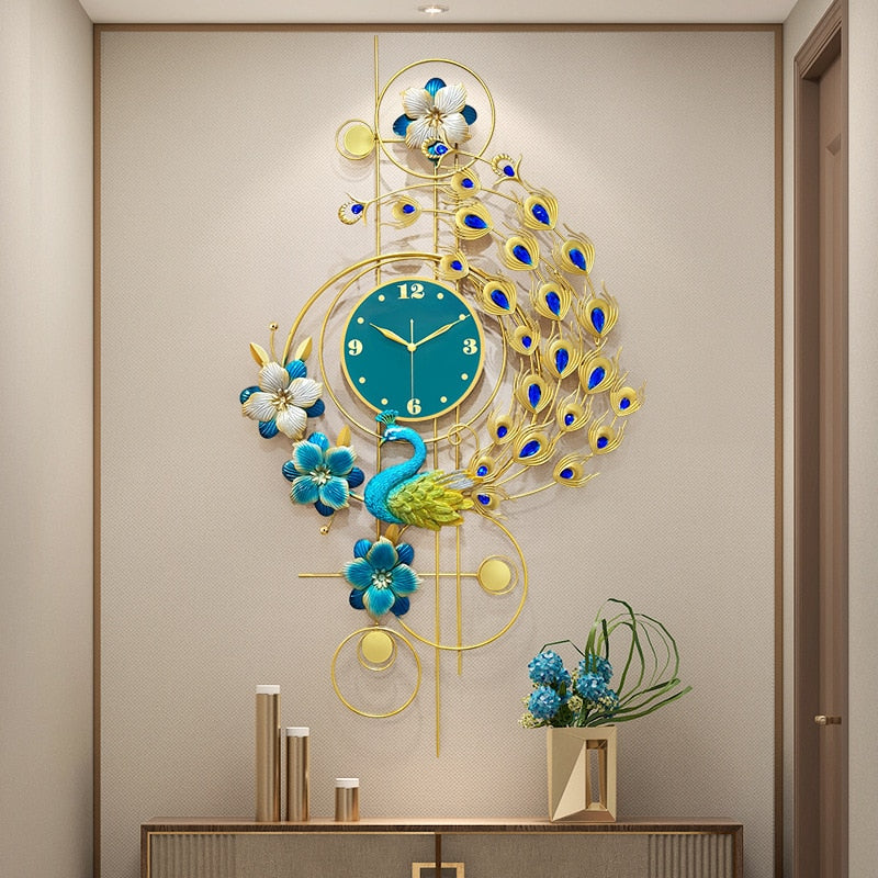 Peacock Clock  - Chinese Creative Peacock Wall Clocks Modern Home Decoration