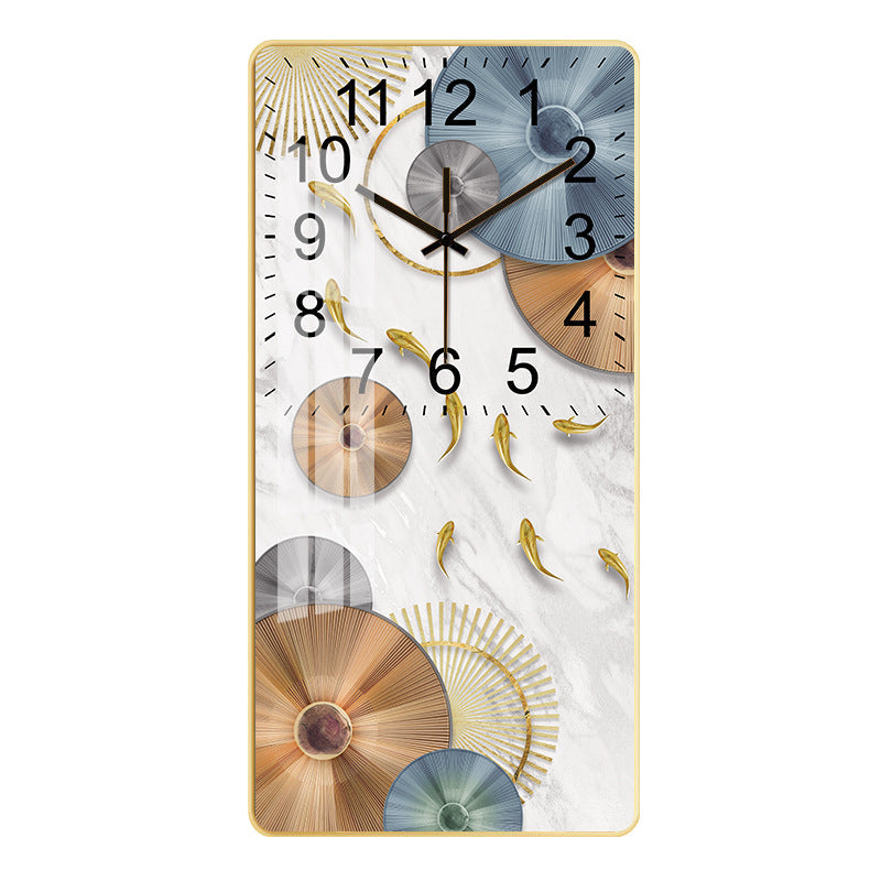 Rectangle Clock Transparent Rectangular Vertical Crystal Porcelain Clock Wall Hanging – Blooming ...