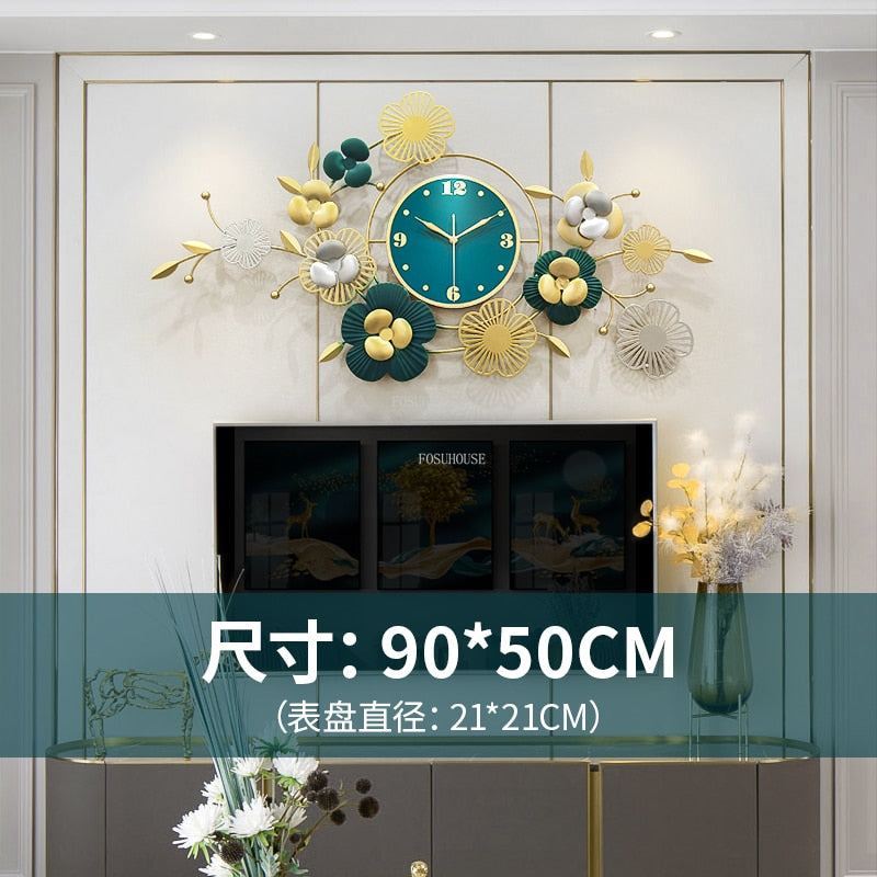 Peacock Clock - Creative Wall Clock Modern Flower Design Luxury Wall Art