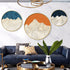 FINAL Different Size 3PC Circle Canvas / Crystal Porcelain / LED Wall Art Lamp Abstract Wall Hanging