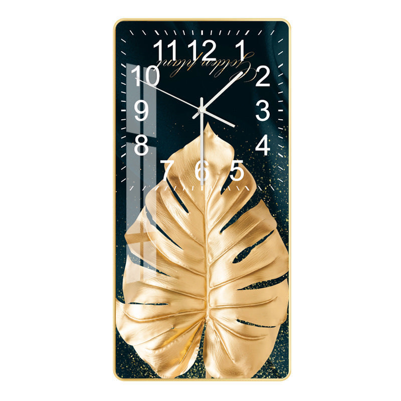 Rectangular Vertical Crystal Porcelain Clock Wall Hanging