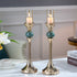 Candle Holders - Metal Candlestick Gold Columns and table Clock