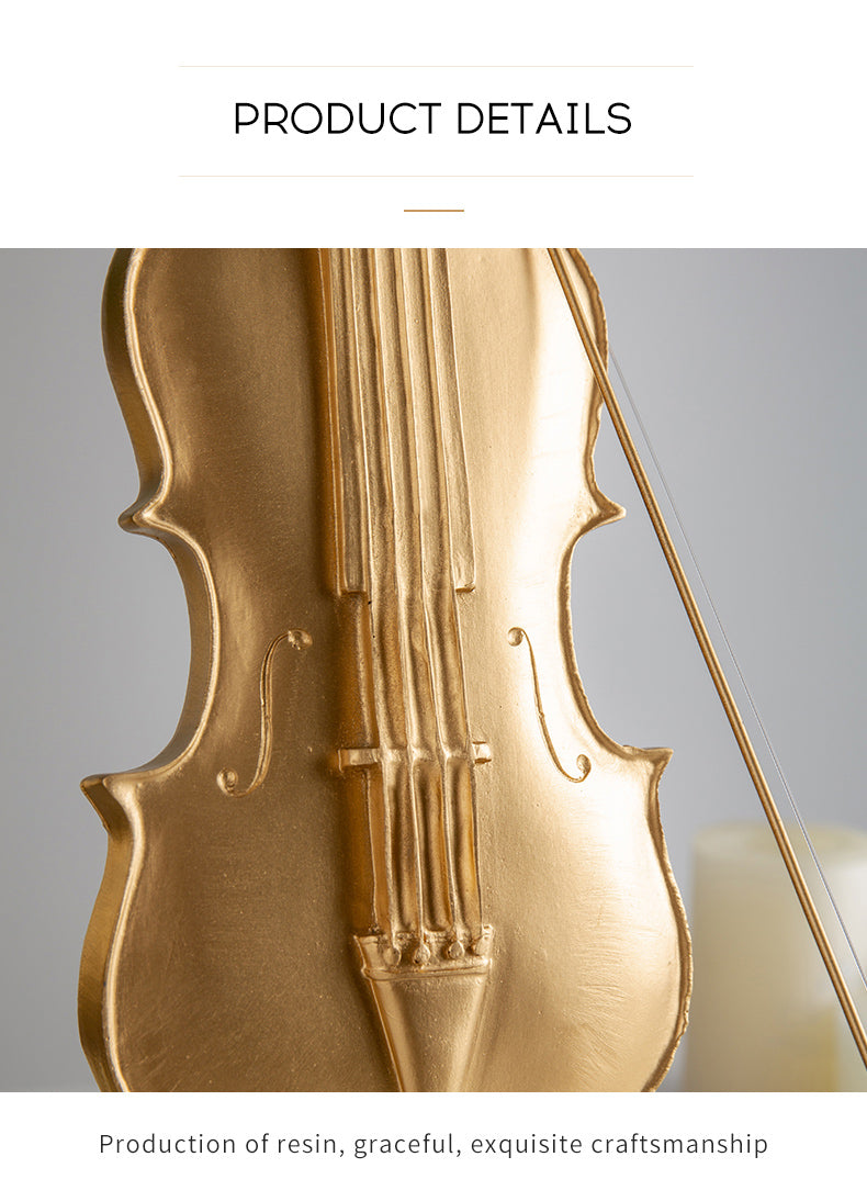 FINAL Music Band Gold Violin Artware Sculpture