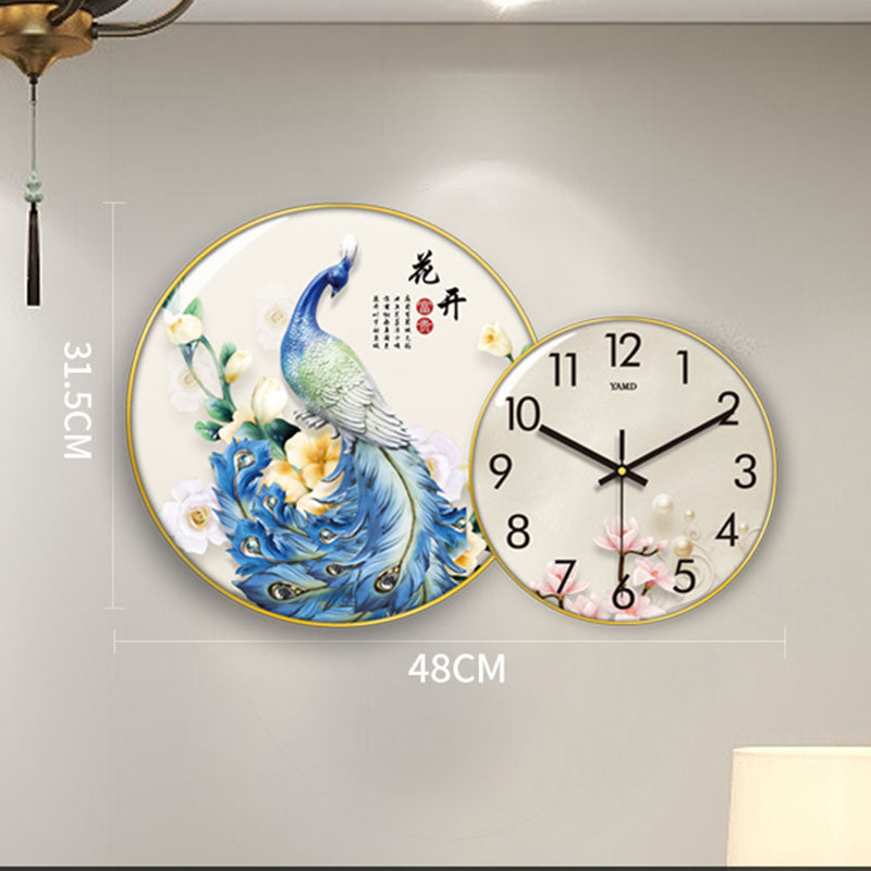 Clock Circle Crystal Porcelain Abstract Wall Hanging