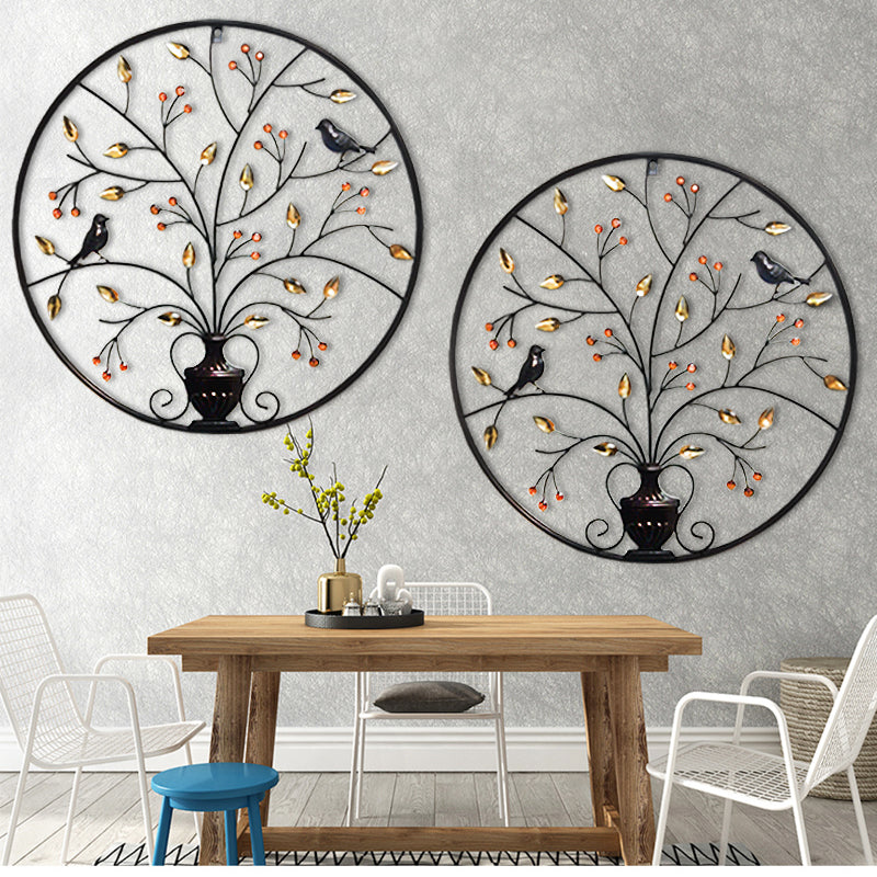 Metal Wall Art Decoration - Bird Tree