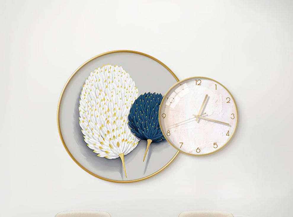 Clock Circle Crystal Porcelain Abstract Wall Hanging