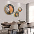 FINAL Different Size 3PC Circle Canvas / Crystal Porcelain / LED Wall Art Lamp Abstract Wall Hanging