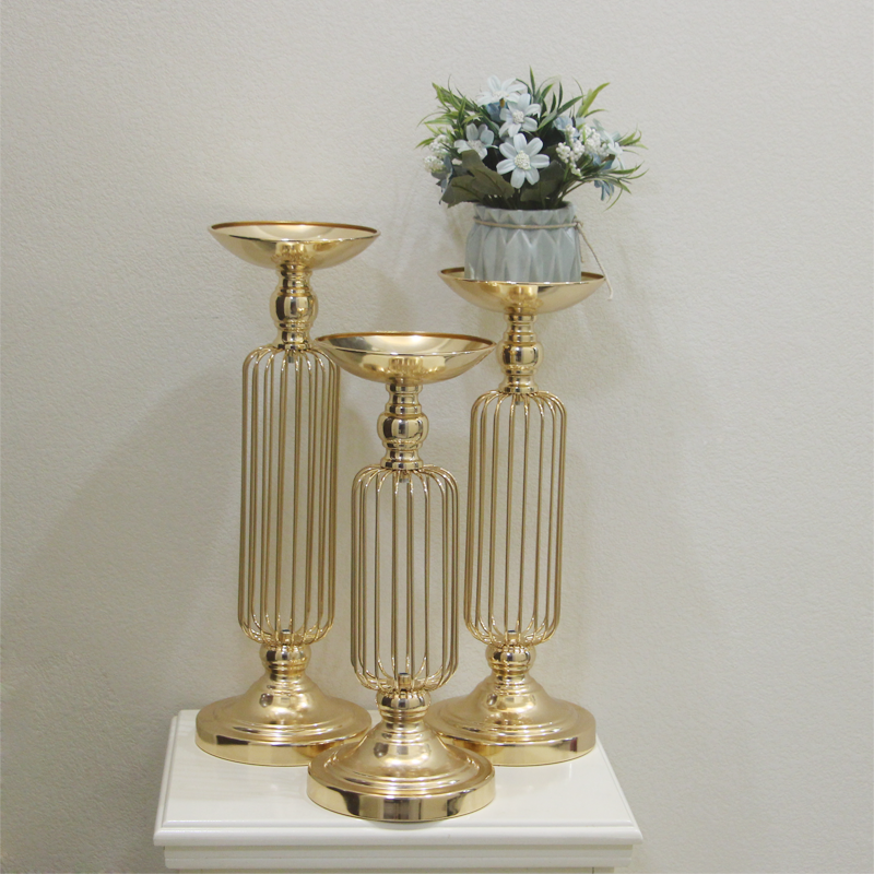 Candle Holders - Gold Candle Holders Flowers Vase Decoration