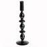 Candleholder -  Black Glass Flower Vase