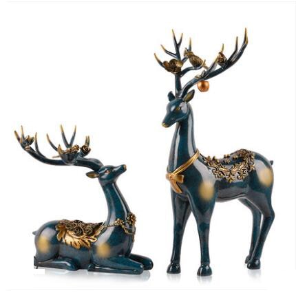 Standing Disk - Modern Luxury Resin Lucky Deer and Decorative Standing Disk Set