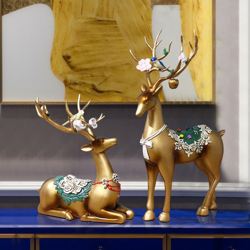 Deer Standing Disk - European Deer Furnishings Home Accessories High-end Decoration