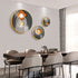 FINAL Different Size 3PC Circle Canvas / Crystal Porcelain / LED Wall Art Lamp Abstract Wall Hanging