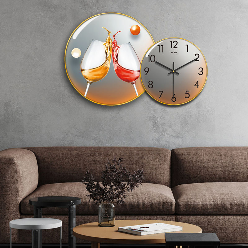 Clock Circle Crystal Porcelain Abstract Wall Hanging