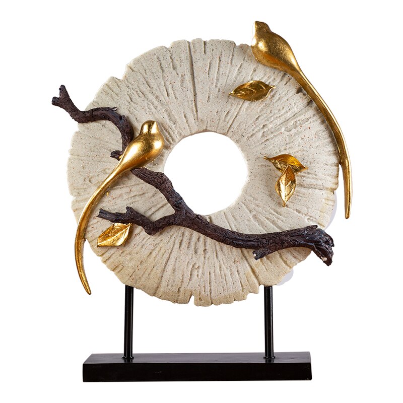 Standing Disk - Decorative Standing Disk with Modern Luxury Lucky Deer Resin Set