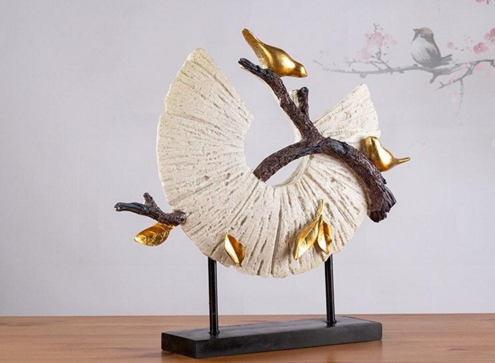 Standing Disk - Decorative Standing Disk with Modern Luxury Lucky Deer Resin Set